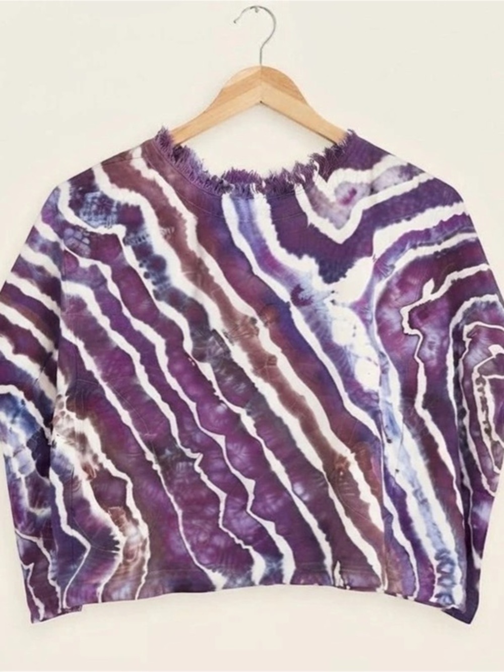 Ice Dyed Linen Blend Easel Poncho